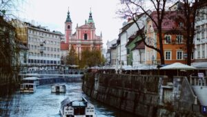 Ljubljana, Slovenia– cheap solo female travel destination with scenic riverside views.
