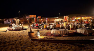 Traditional dinner during Dubai Desert Safari, best places to visit in Dubai 2025