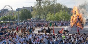 Sechseläuten parade and Böögg burning in Zurich
