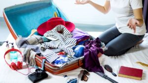 Female traveler avoiding travel mistakes